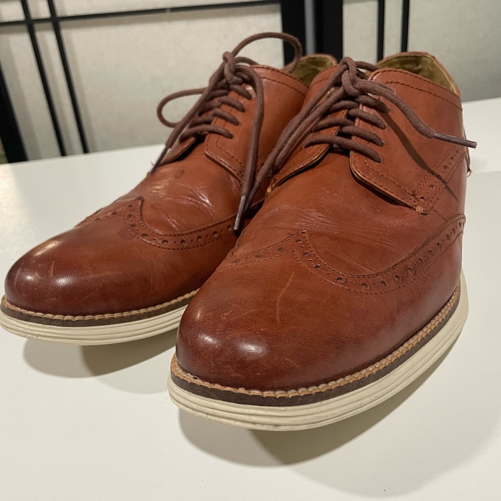 Cole Haan Original Grand Brown Wingtip Oxford Dress Shoes C26471 Mens Size 12M - Picture 9 of 12